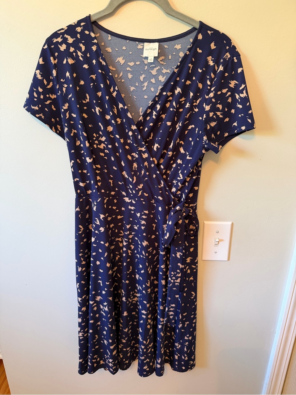 Navy Dress with Blush Print